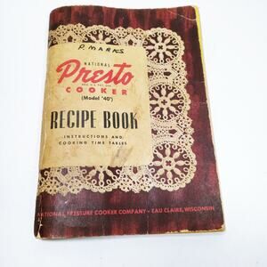 Vintage National Presto Cooker Model 40 Recipe Book Cookbook (4d)